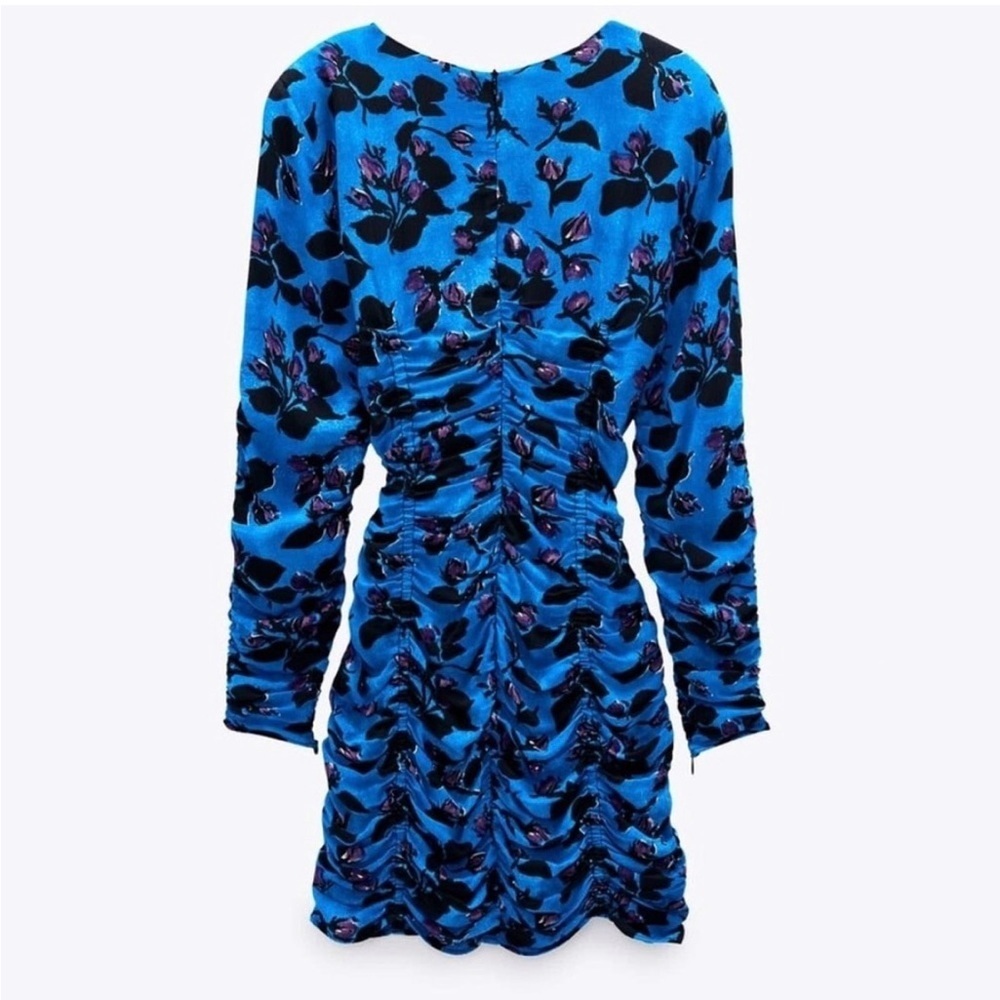NEW Zara Ruched draped  dress - Picture 2 of 11